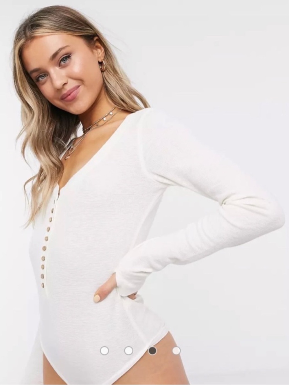 Free People White Bodysuit